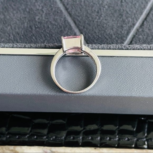3CT PRINCESS CUT PINK QUARTZ CZ SOLITAIRE STERLING SILVER RING - Picture 9 of 10